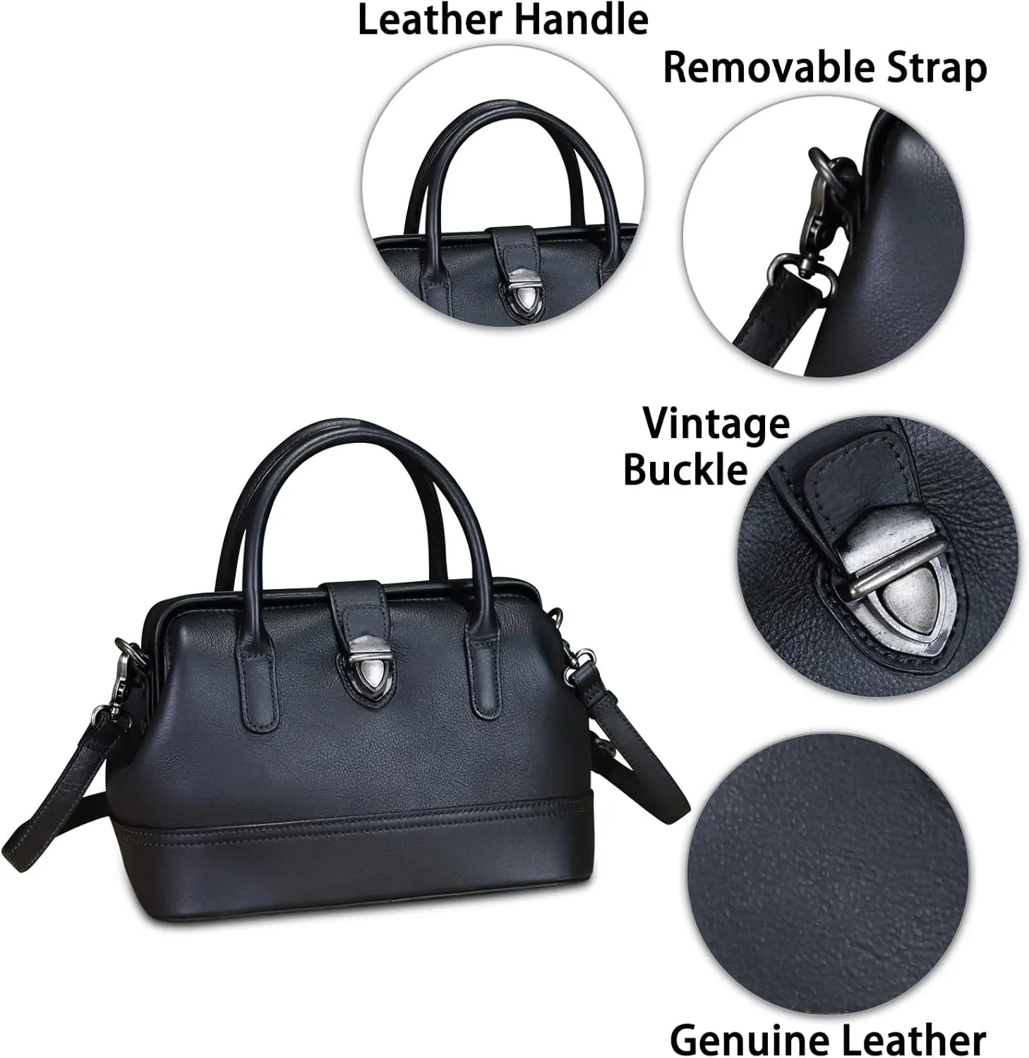 Genuine Leather Purses and Handbags for Women Vintage Handmade Real Leather Shoulder Bag Crossbody Satchel Purse with Strap