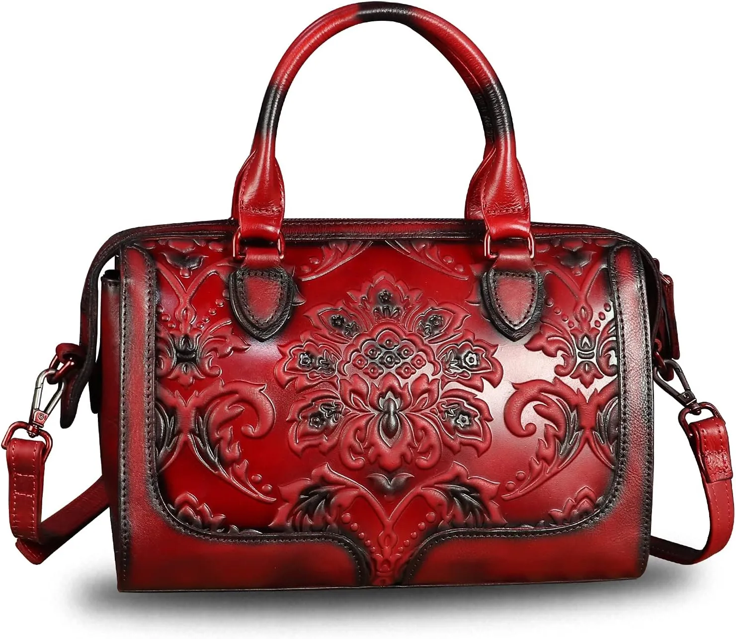 Genuine Leather Top Handle Handbag for Women Handmade Vintage Satchel Retro Cowhide Crossbody Handbags Purse Hobo Bags