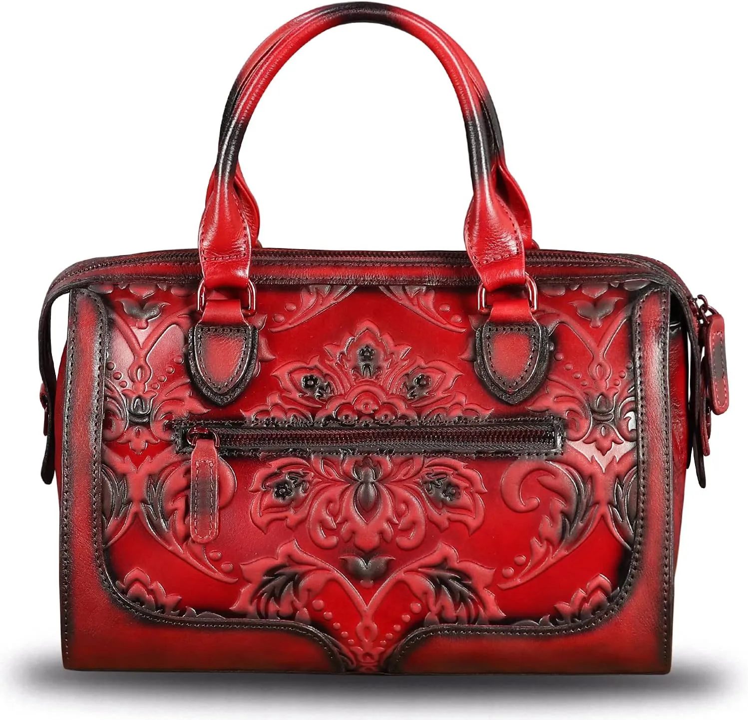 Genuine Leather Top Handle Handbag for Women Handmade Vintage Satchel Retro Cowhide Crossbody Handbags Purse Hobo Bags