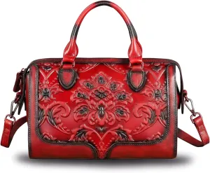 Genuine Leather Top Handle Handbag for Women Handmade Vintage Satchel Retro Cowhide Crossbody Handbags Purse Hobo Bags
