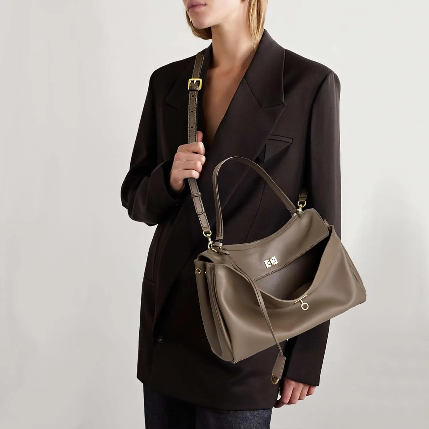 Genuine Leather Tote Bag for Women: Large Shoulder Handbag - Ladies Satchel Purse for Travel Work