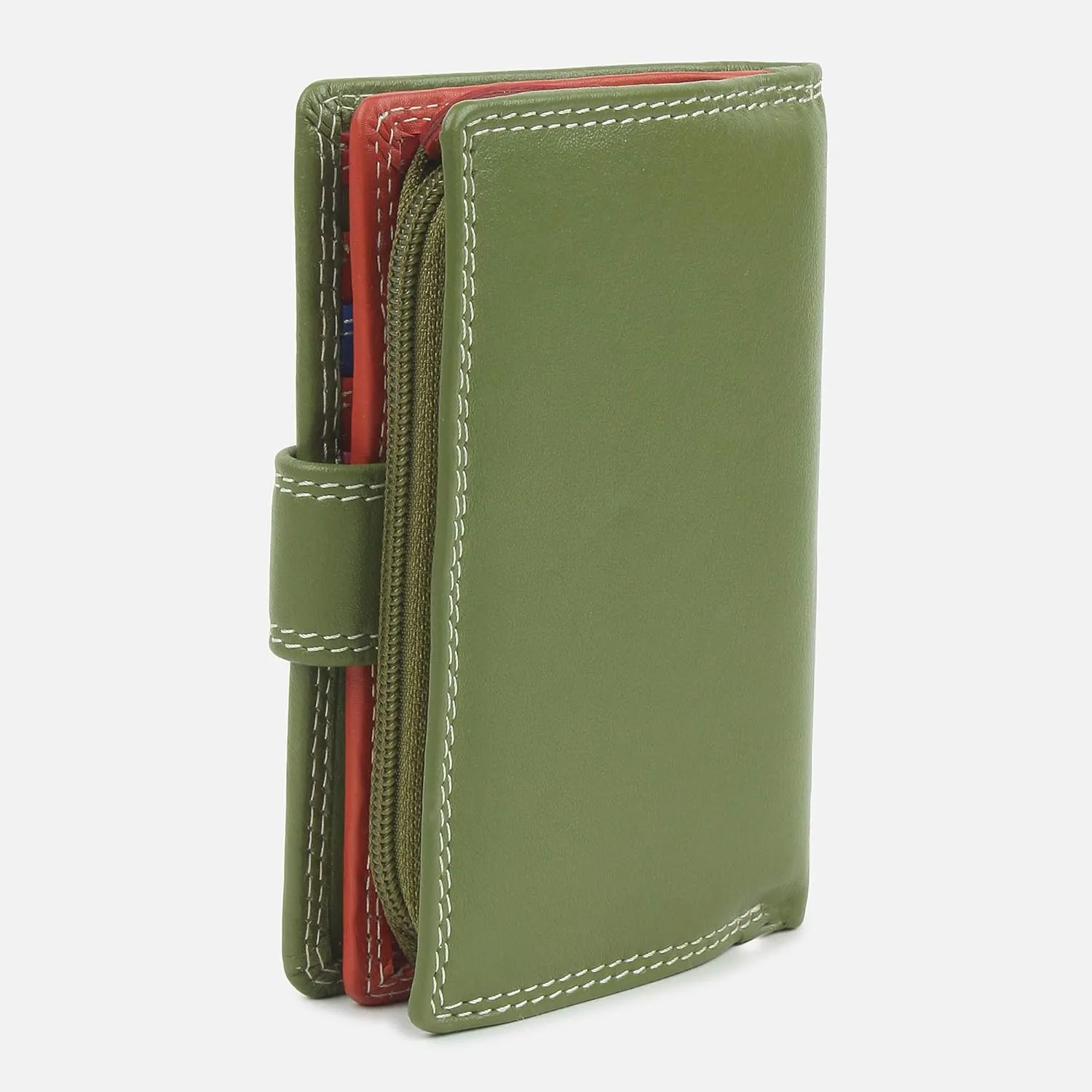 Genuine Leather Wallet for Women - RFID Blocking Ladies Wallet - Multi Coloured Purse (LW108)