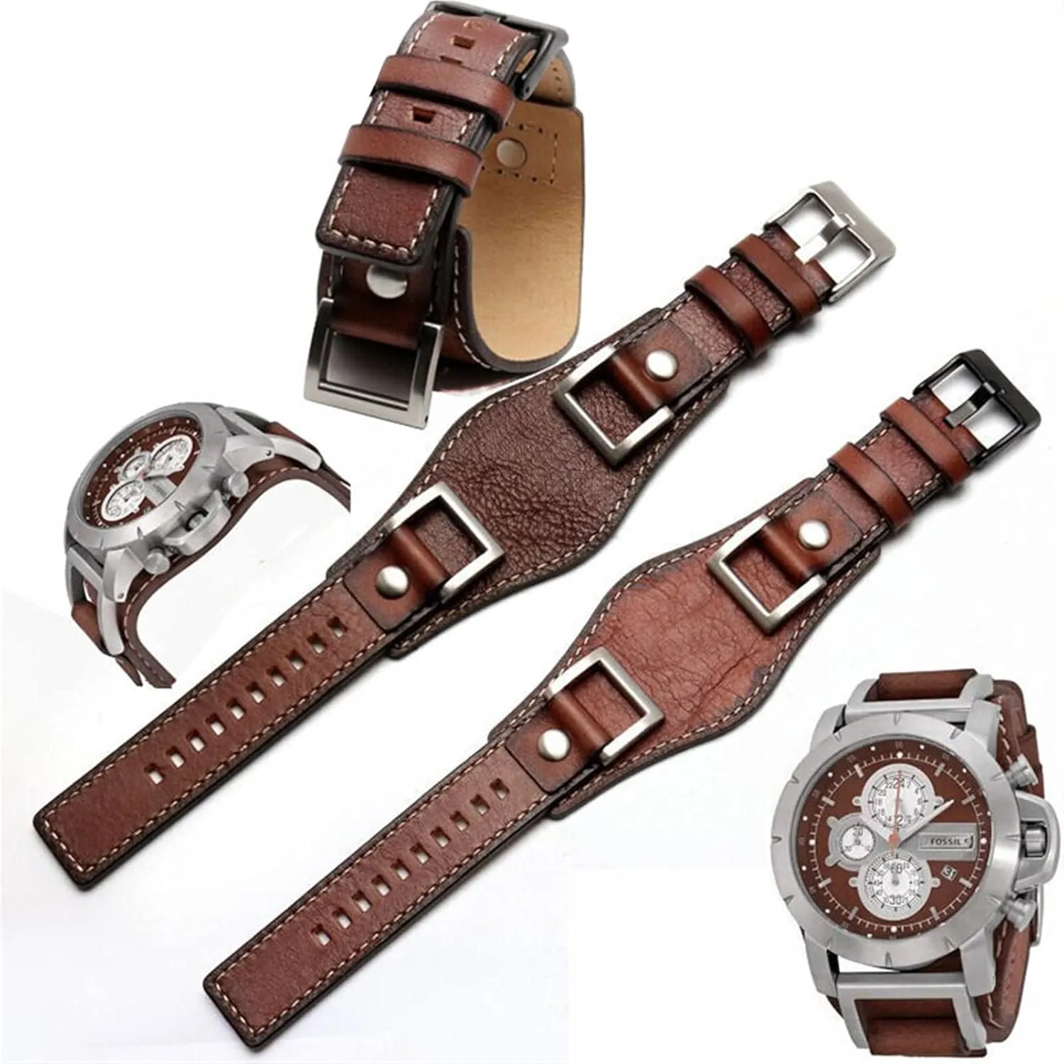 Genuine leather watchbands For Fossil JR1157 watch band accessories Vintage style strap with high quantity Stainless steel joint 24mm