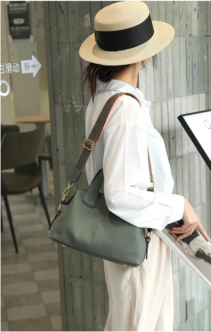 Genuine Leather Women's Bag Purse Shoulder Handbag Cowhide Large Travel Bag