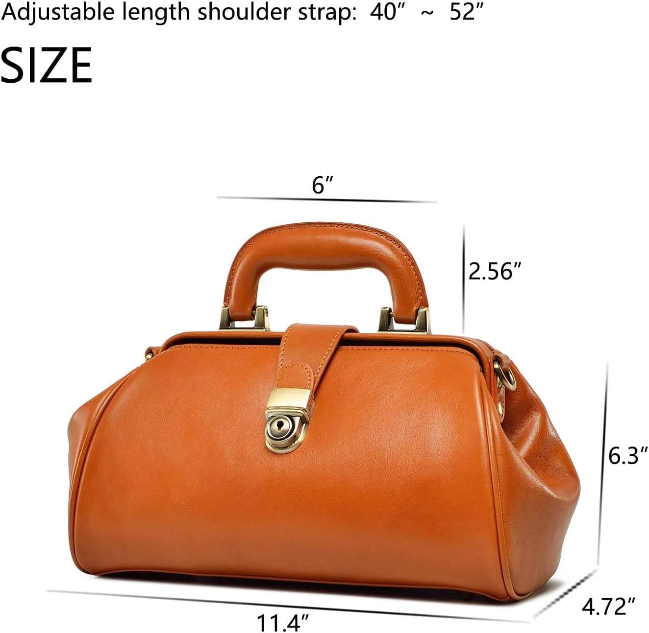 Genuine leather women's bag retro doctor's bag handmade foreskin layer cowhide Shoulder bag buckle type women's bag