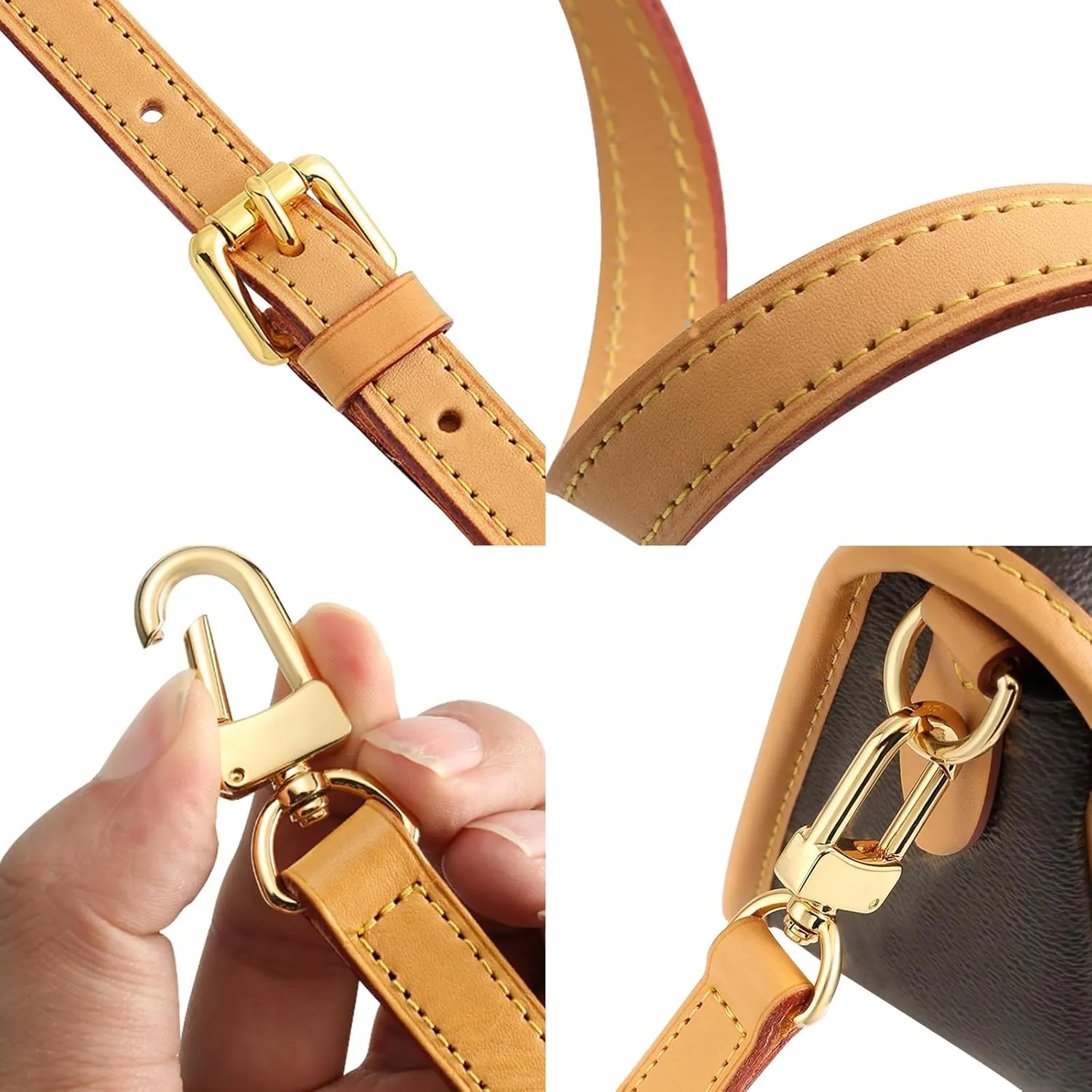 Genuine Vachetta Leather Shoulder Bag Strap Replacement for Handbag or Purse