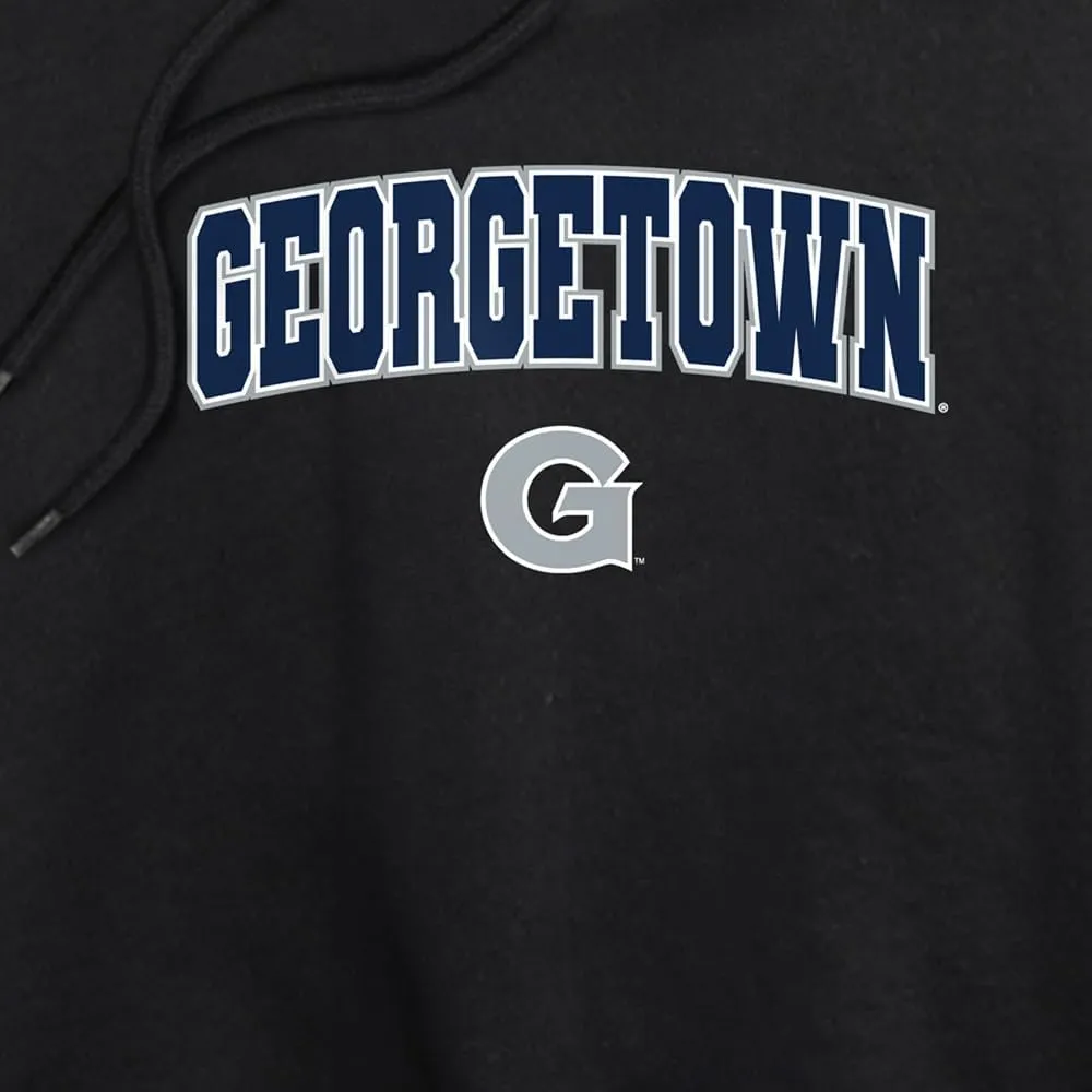 Georgetown University Arch Logo Black Women's Cropped Hoodie Pullover Sweatshirt