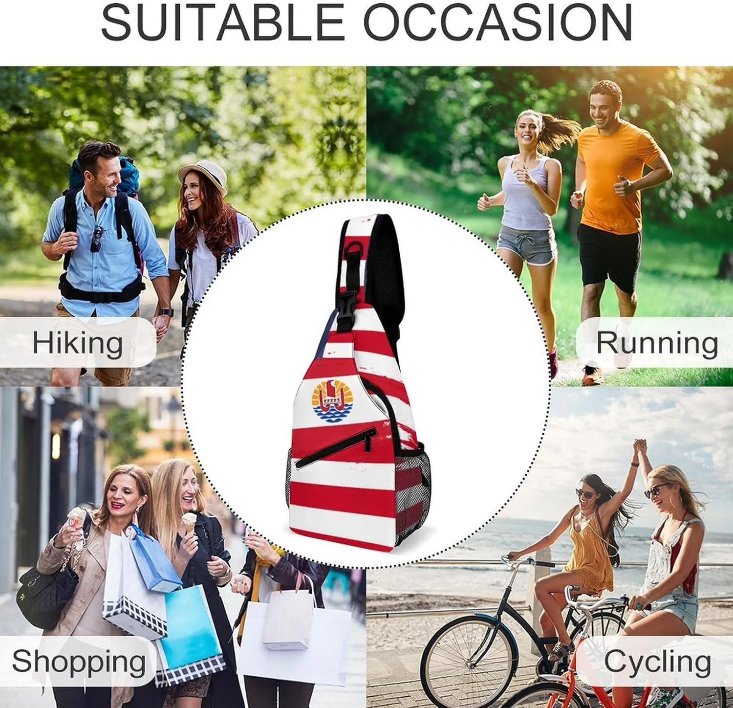 Gibraltar Flag Hand Drawn Sling Bag Crossbody Chest Bag Shoulder Bag For Travel Hiking Cycling Camping