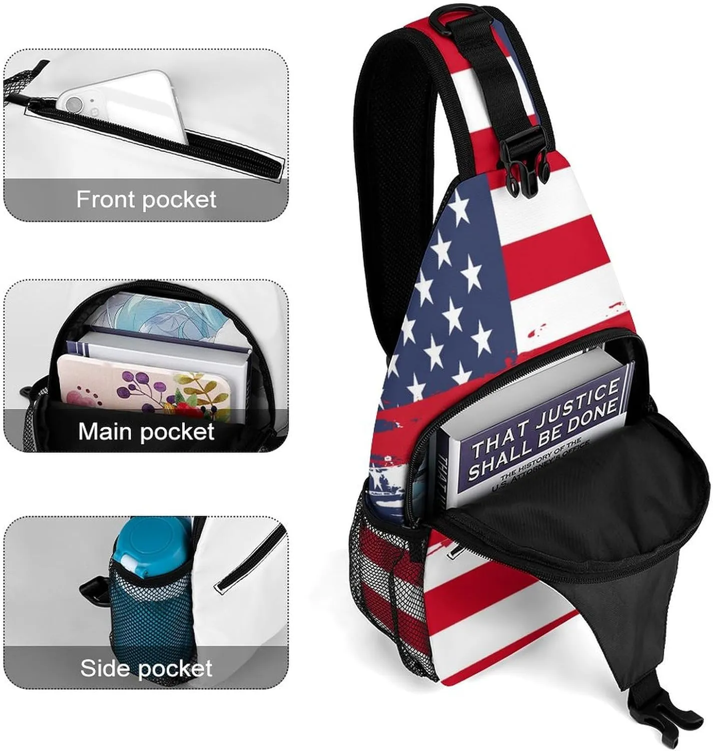 Gibraltar Flag Hand Drawn Sling Bag Crossbody Chest Bag Shoulder Bag For Travel Hiking Cycling Camping