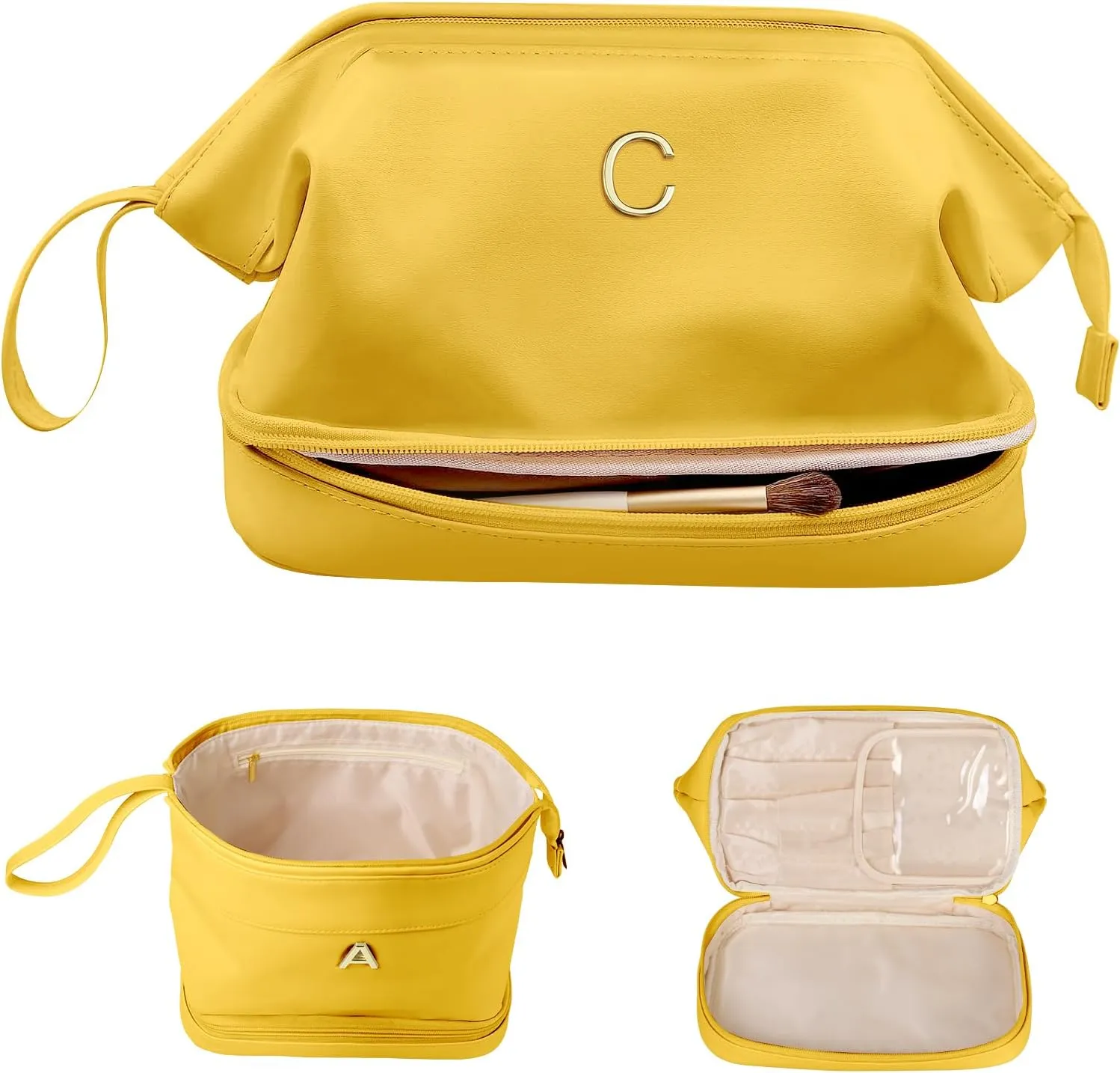 Gifts for 3 4 5 6 7 8 9 10 11 12 13 Year Old Girls-Initial Makeup Bag, Travel Gifts, Personalized Bags, Double Layer Cosmetic Bag, Makeup Bags Letter Travel Toiletry Bag, Friend Gifts