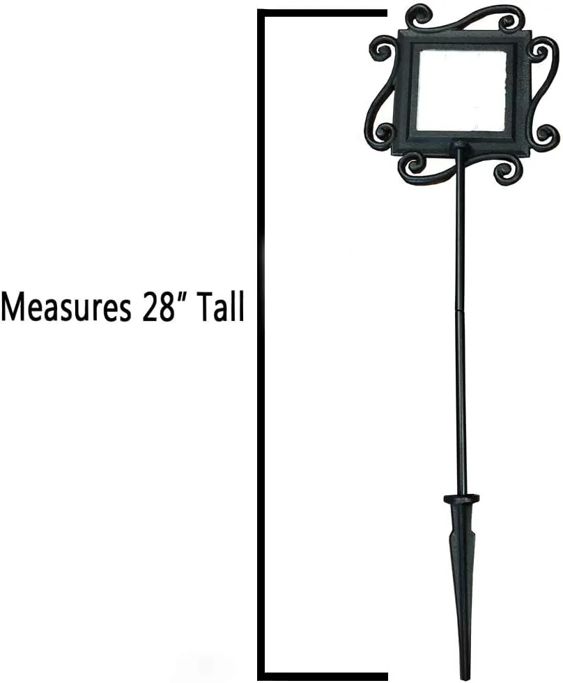 GiftsForYouNow Wrought Iron Personalized Memorial Garden Stake with Custom Text, 28 x 8.5 Inches, Temporary Grave Marker, Cemetery Memorial Plaque for Loss of Loved One Wings were Ready