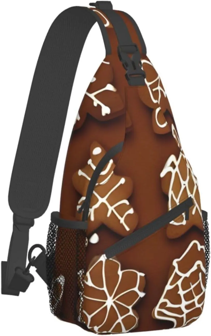 Gingerbread Cookies High Storage Capacity Chest Bag Diagonally Sling Backpack Crossbody Shoulder Bag For Men Women