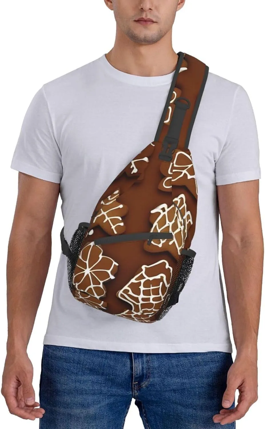Gingerbread Cookies High Storage Capacity Chest Bag Diagonally Sling Backpack Crossbody Shoulder Bag For Men Women
