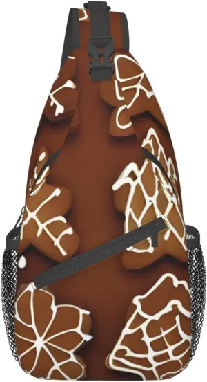 Gingerbread Cookies High Storage Capacity Chest Bag Diagonally Sling Backpack Crossbody Shoulder Bag For Men Women
