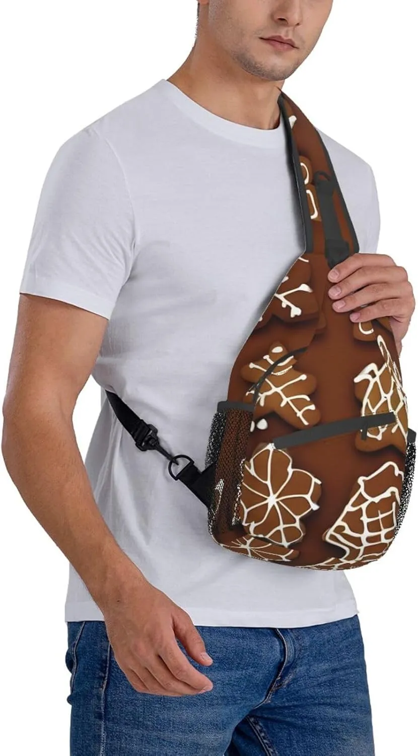 Gingerbread Cookies High Storage Capacity Chest Bag Diagonally Sling Backpack Crossbody Shoulder Bag For Men Women