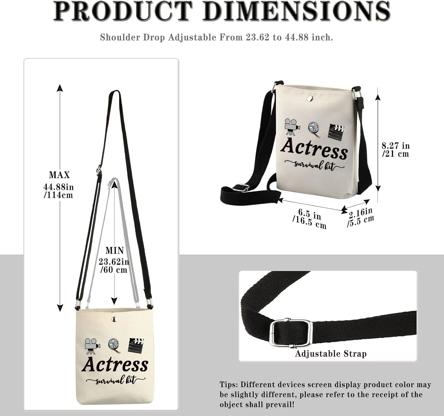 GJTIM Actress Gift Actress Survival Kit Theatre Acting Gift Zipper Pouch Funny Makeup Bag for Drama Student (Survival Actress CB)