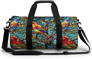 Glass Birds Sports Gym Bag Portable Duffel Bag Travel Workout Bag with Adjustable Strap for Men Women