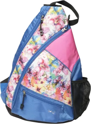 Glove It Sling Bag - 19 in x 13 in. Pickle Ball Bag w/Adjustable Strap, Clip-On Shoe Bag Included, Functional Pickleball Bag, Secret Garden (PB404)