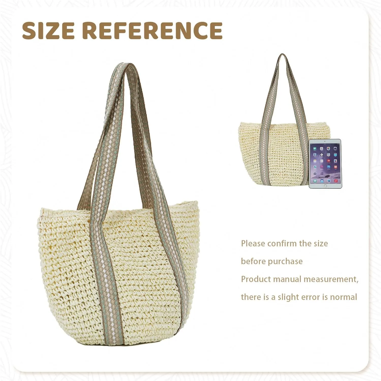 GOKTOW Straw Beach Tote Bag for Women,Raffia Woven Shoulder Handbags for Summer Vacation 2025