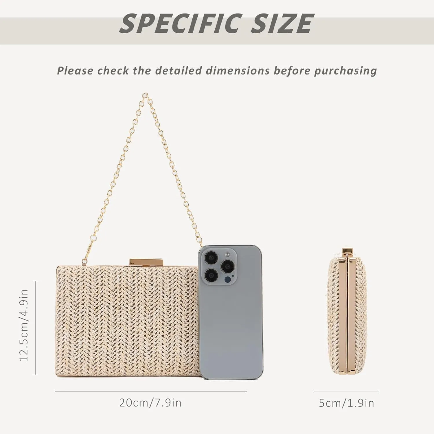 GOKTOW Straw Clutch Purse Raffia Rattan Summer Woven Beach Handbags for Women Vacation Travel 2024