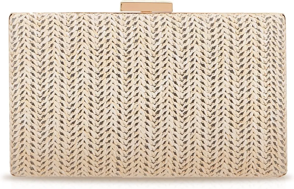 GOKTOW Straw Clutch Purse Raffia Rattan Summer Woven Beach Handbags for Women Vacation Travel 2024