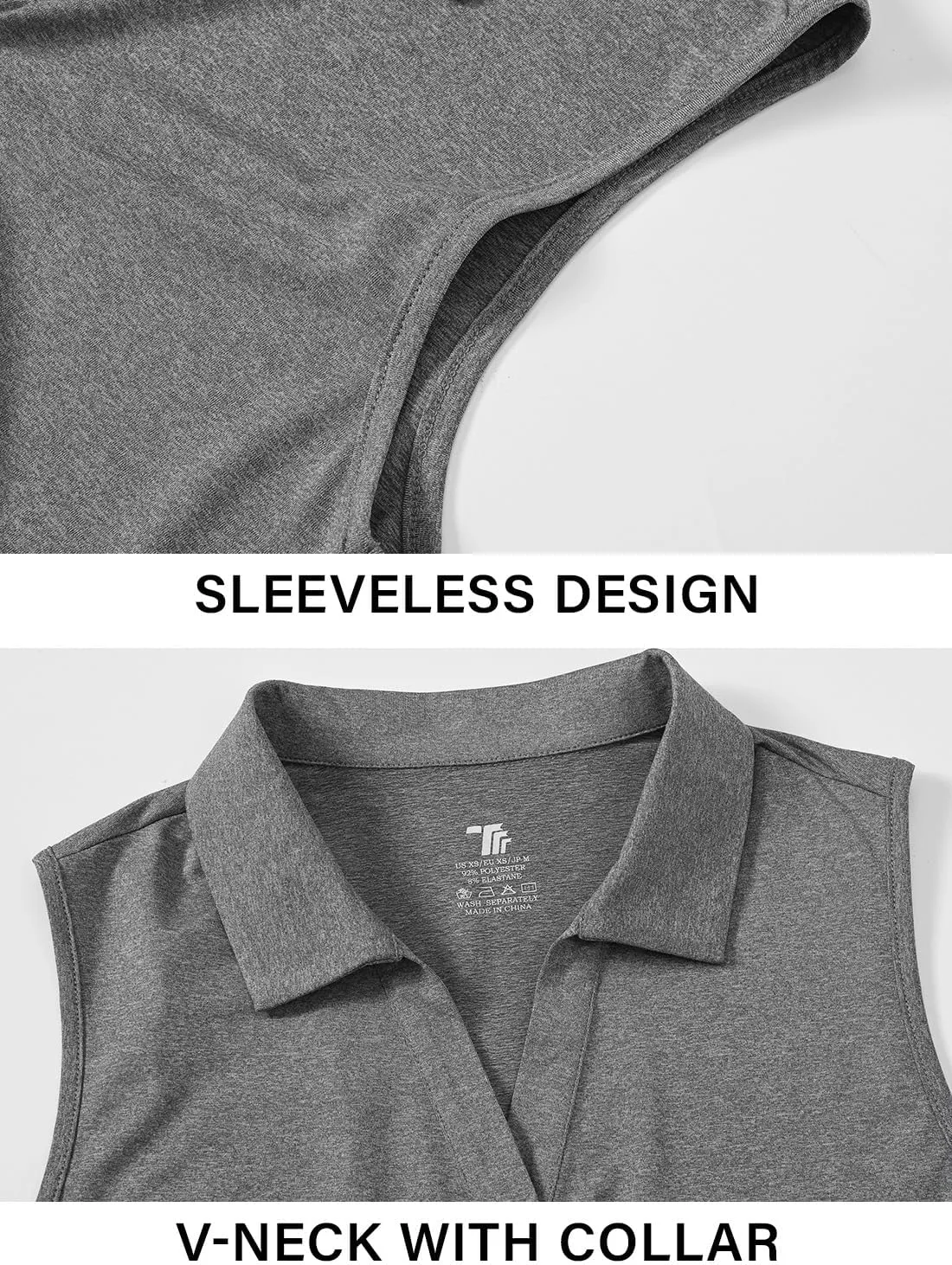 Gopune Women's Sleeveless Golf Polo Shirts Quick Dry Tennis Shirts Lightweight UPF 50  Collared V-Neck Tank Tops