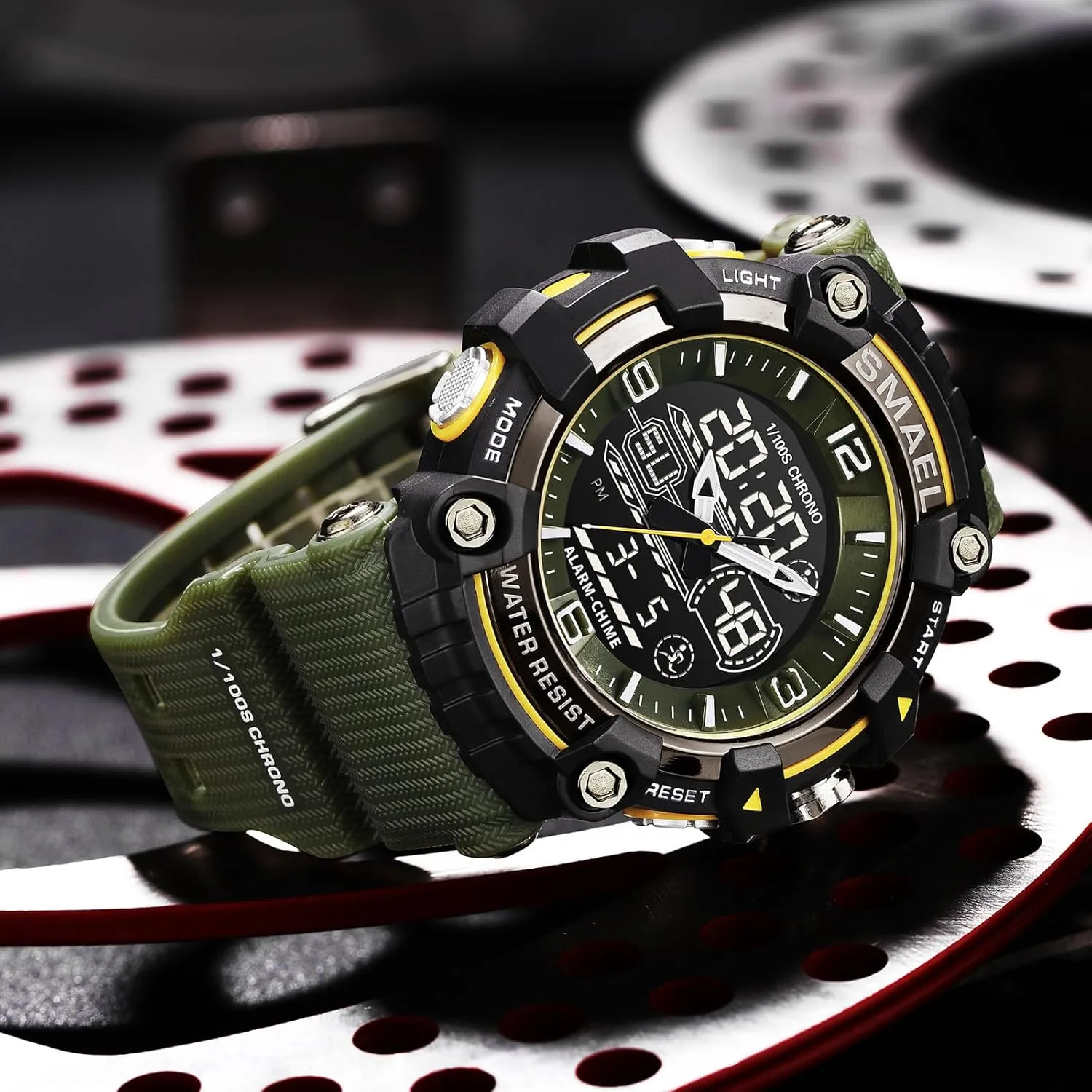 Gosasa Men Digital Sports Watch Waterproof Watch with Stopwatch Countdown Timer Alarm Function Dual Time Rubber Strap Wrist Watch for Men/Student