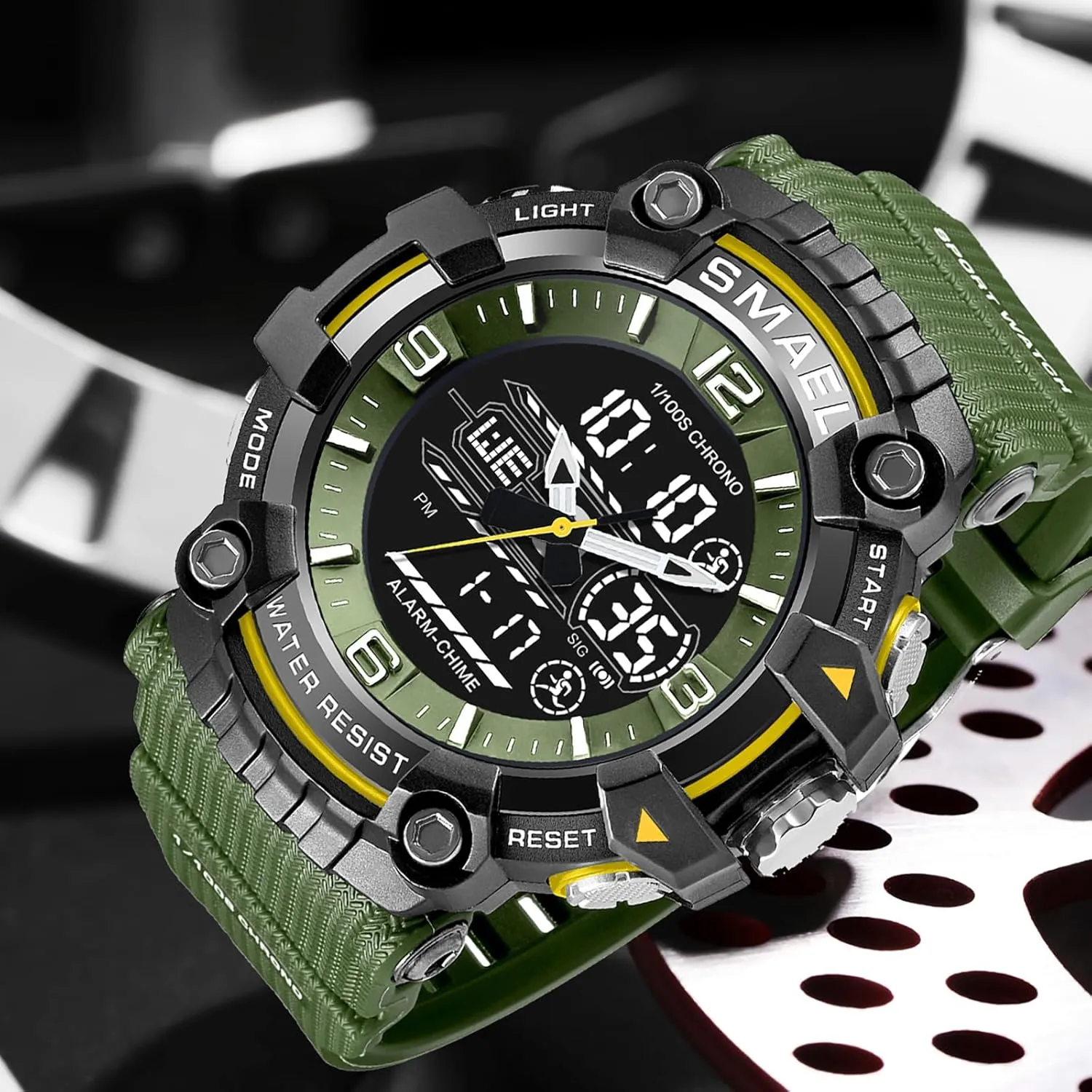 Gosasa Men Digital Sports Watch Waterproof Watch with Stopwatch Countdown Timer Alarm Function Dual Time Rubber Strap Wrist Watch for Men/Student