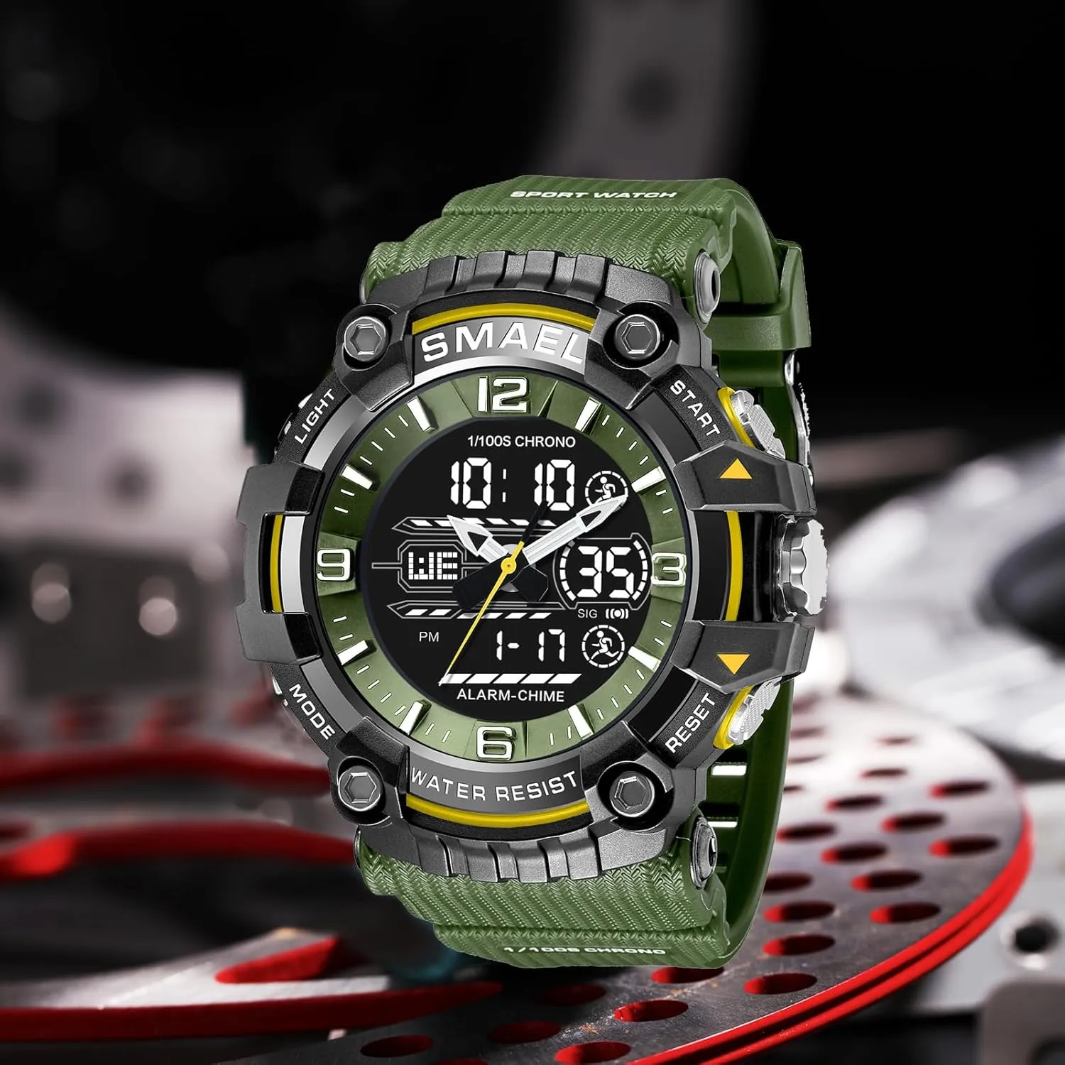 Gosasa Men Digital Sports Watch Waterproof Watch with Stopwatch Countdown Timer Alarm Function Dual Time Rubber Strap Wrist Watch for Men/Student