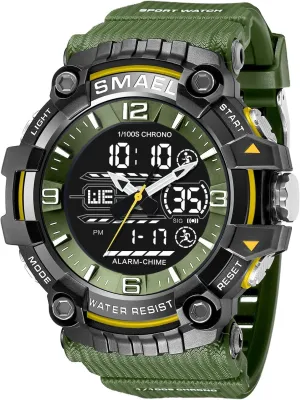Gosasa Men Digital Sports Watch Waterproof Watch with Stopwatch Countdown Timer Alarm Function Dual Time Rubber Strap Wrist Watch for Men/Student