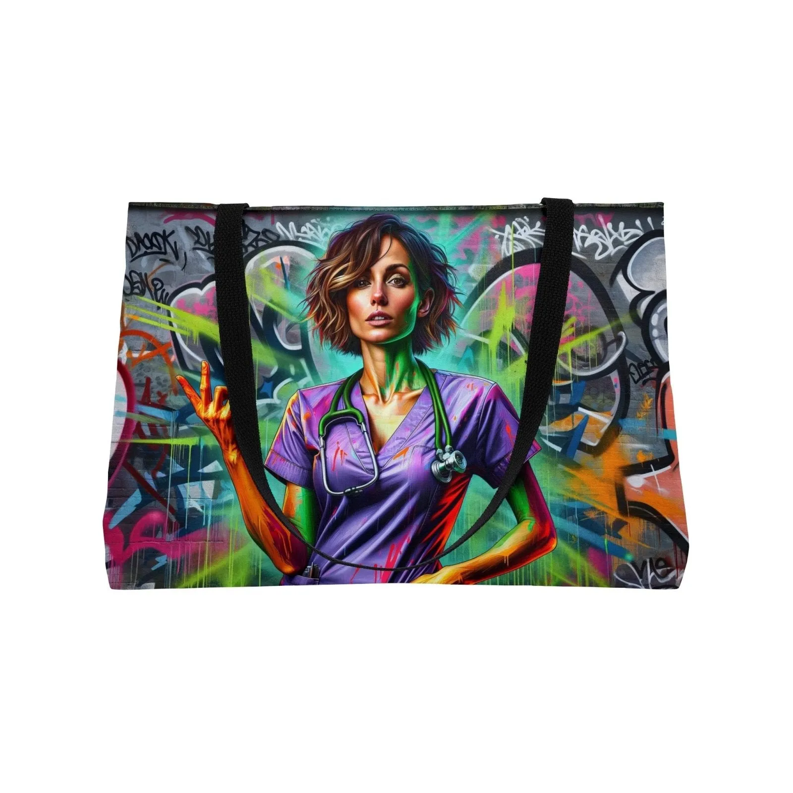Graffiti Art Nurse Tote Bag