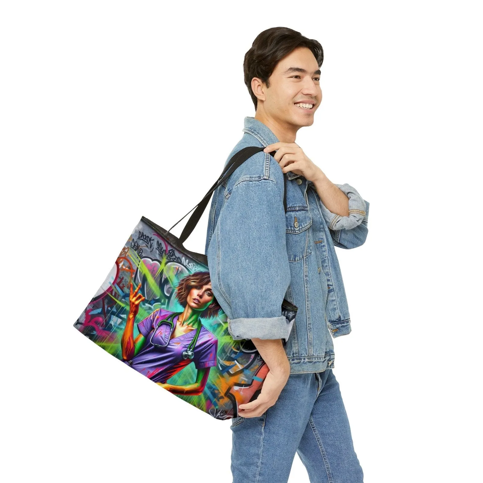 Graffiti Art Nurse Tote Bag