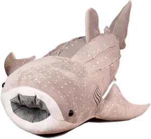 Gray Whale Shark Stuffed Animal – 19.5 Inch Cuddly Whale Shark Plushie Shark Plush Pillow for Kids and Adults, Ocean Animal Gift for Shark Lovers