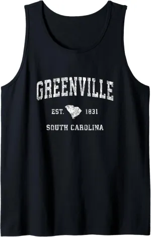 Greenville South Carolina SC Vintage Athletic Sports Design Tank Top