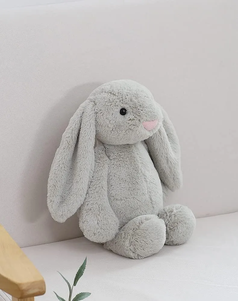 Grey Bunny Stuffed Animal - Soft Plush Bunny Rabbit Toy, Huggable & Adorable Gift for Kids, Girls & Boys (Bonnie Rabbit Grey 15.8 inch)