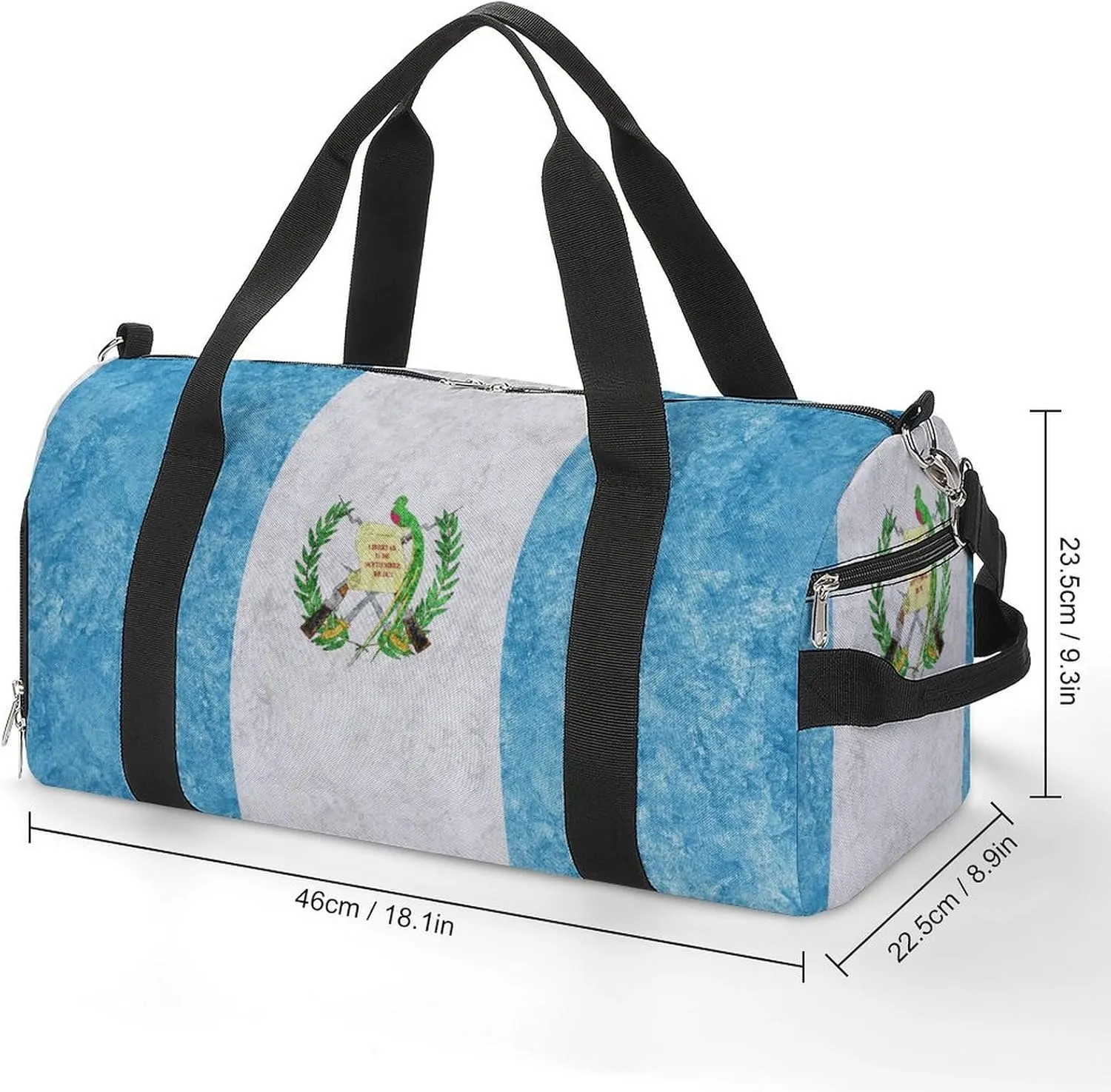 Guatemala Flag Textured Duffel Bag with Shoe Compartment and Wet Pocket Gym Weekender