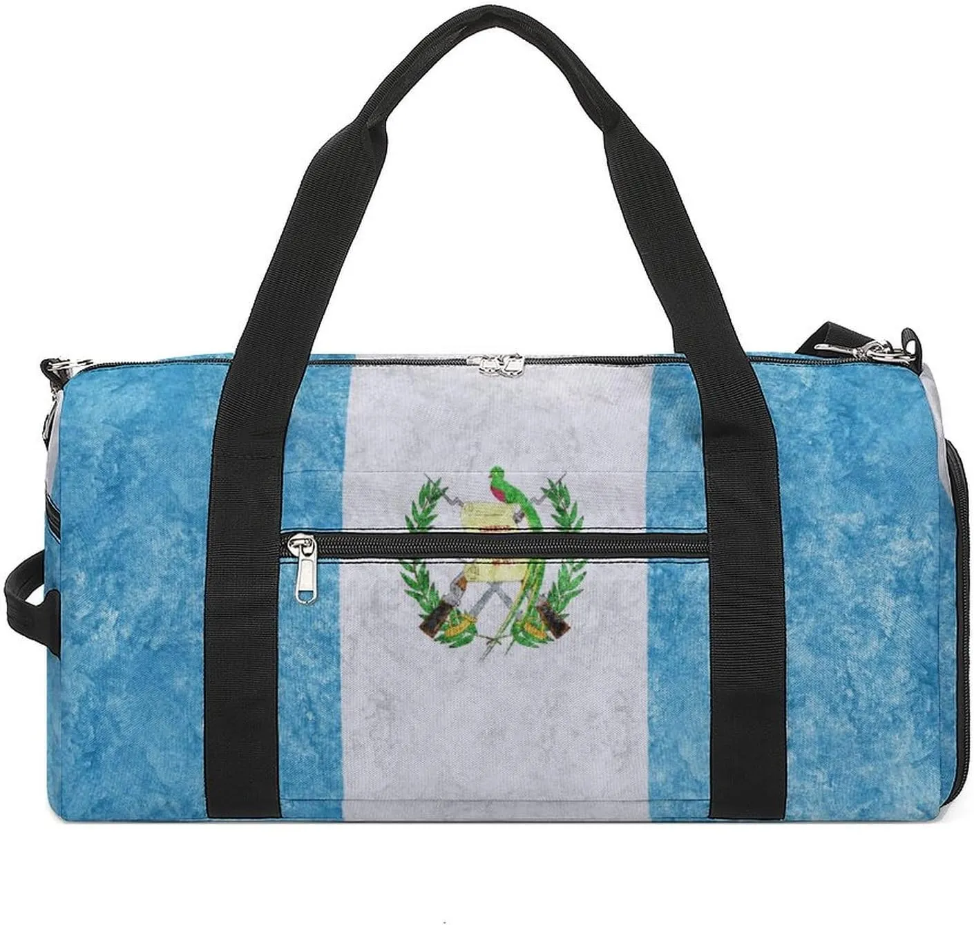 Guatemala Flag Textured Duffel Bag with Shoe Compartment and Wet Pocket Gym Weekender