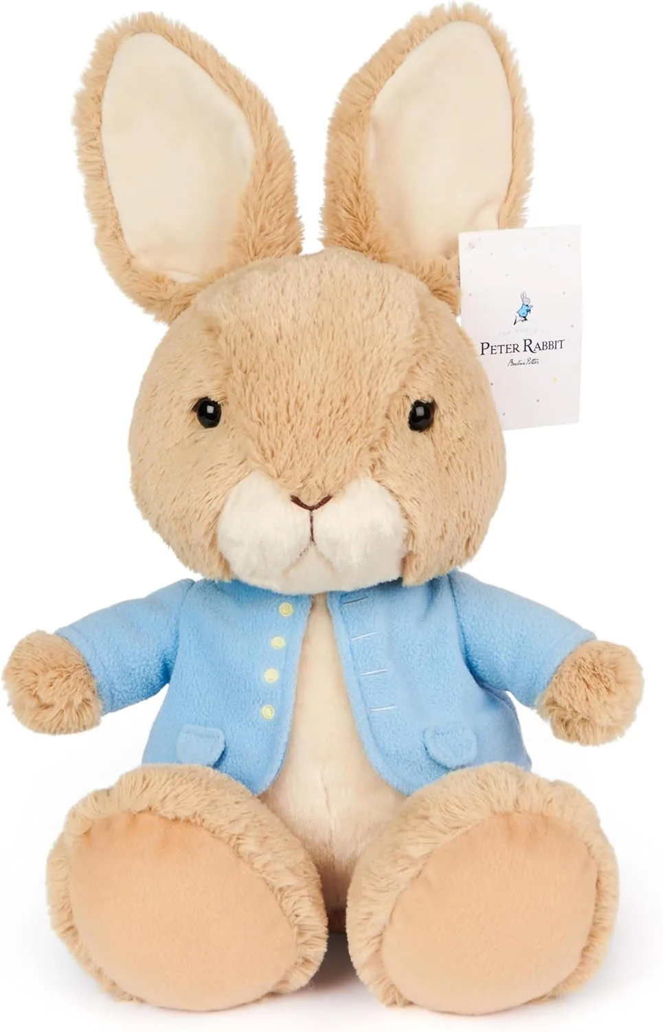 GUND Beatrix Potter Peter Rabbit Silly Pawz Plush, Easter Bunny Stuffed Animal for Ages 1 and Up, Brown/Blue, 11”