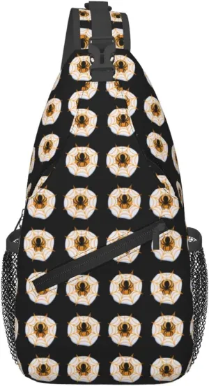 Halloween Eggs Boobs Spider Crossbody Bag Cross Chest Bag Adjustable Sling Backpack Sports Gym Shoulder Bags Travel Cycling Daypack Diagonally Casual Rucksack