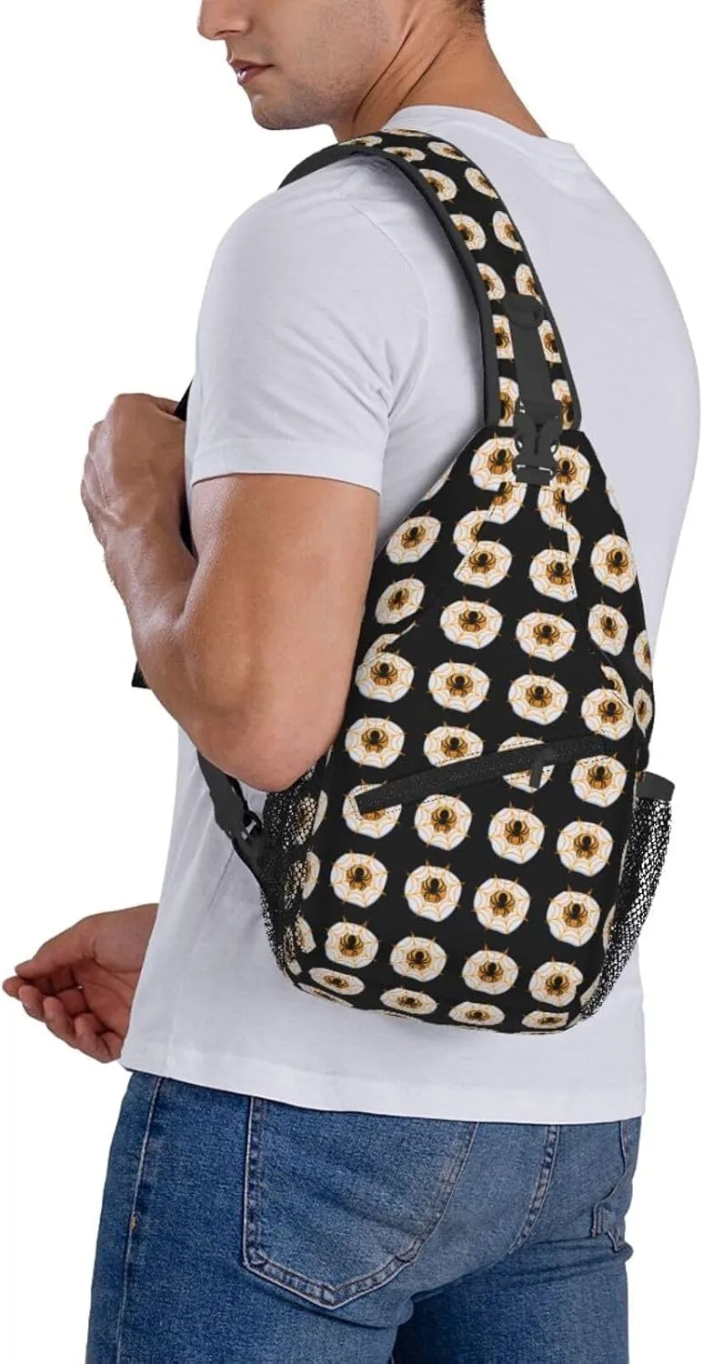 Halloween Eggs Boobs Spider Crossbody Bag Cross Chest Bag Adjustable Sling Backpack Sports Gym Shoulder Bags Travel Cycling Daypack Diagonally Casual Rucksack