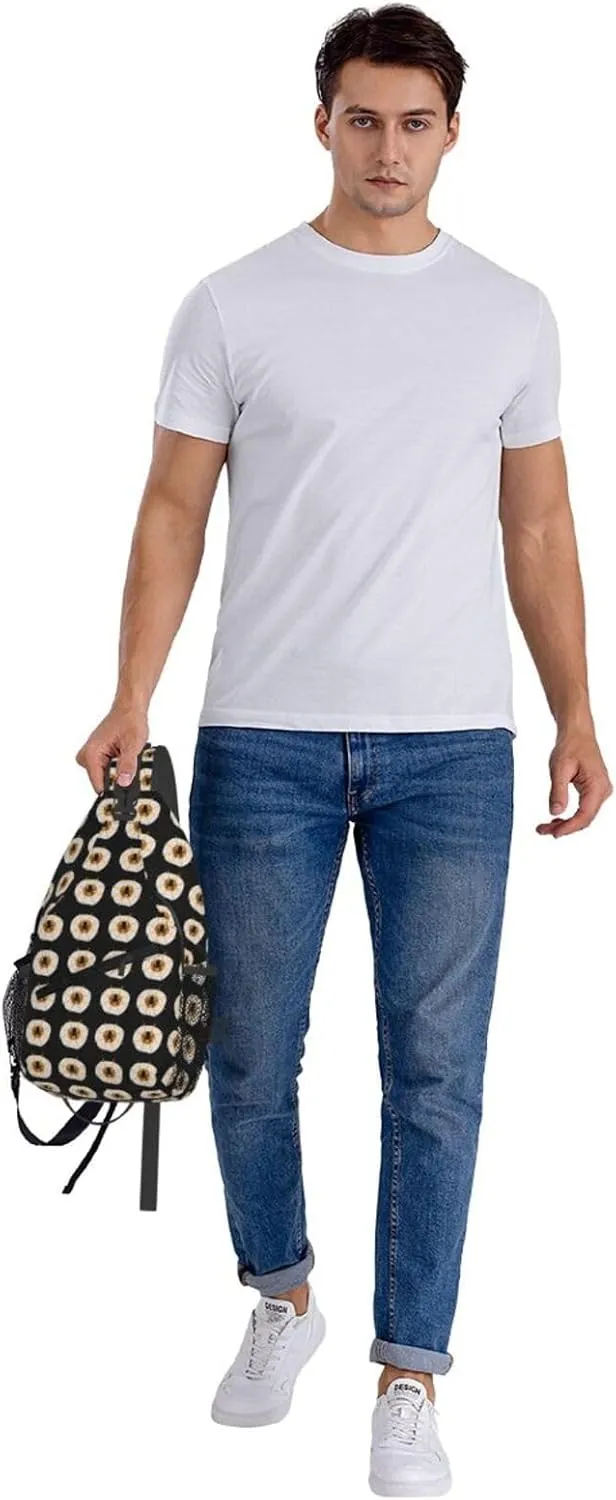 Halloween Eggs Boobs Spider Crossbody Bag Cross Chest Bag Adjustable Sling Backpack Sports Gym Shoulder Bags Travel Cycling Daypack Diagonally Casual Rucksack