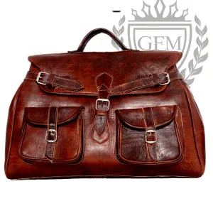 Handcrafted Leather Travel Bag – Large Moroccan Weekender Bag