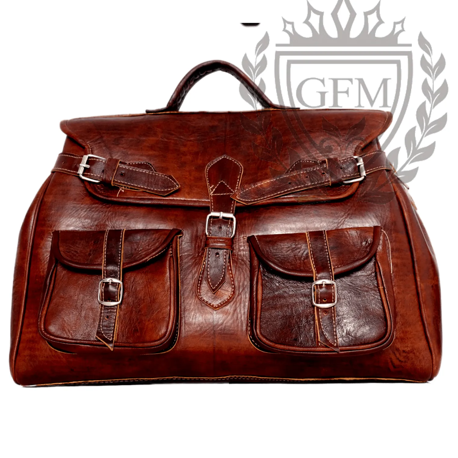 Handcrafted Leather Travel Bag – Large Moroccan Weekender Bag