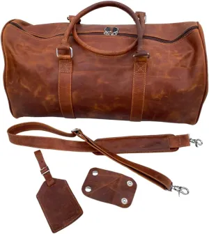 Handcrafted Leather Weekender Bag – Multi-Compartment Design for Travel,weekend outdoor sports gym Perfect for Men & Women