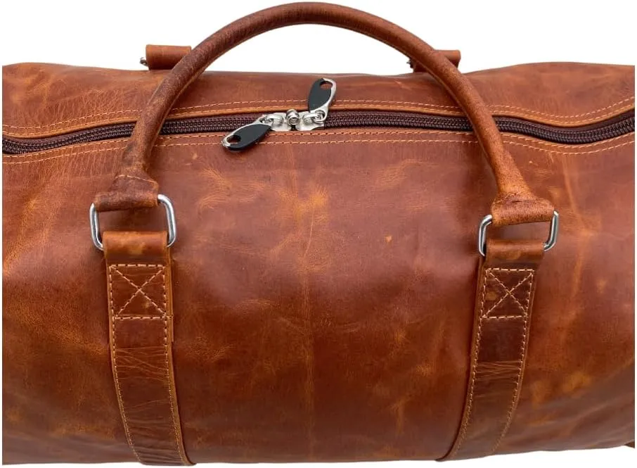 Handcrafted Leather Weekender Bag – Multi-Compartment Design for Travel,weekend outdoor sports gym Perfect for Men & Women