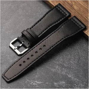 Handmade Fit Pilot's Head Cowhide Strap, 20MM 22MM 21MM Brown Black Men's Bracelet, Vintage Style Genuine Leather Watchband
