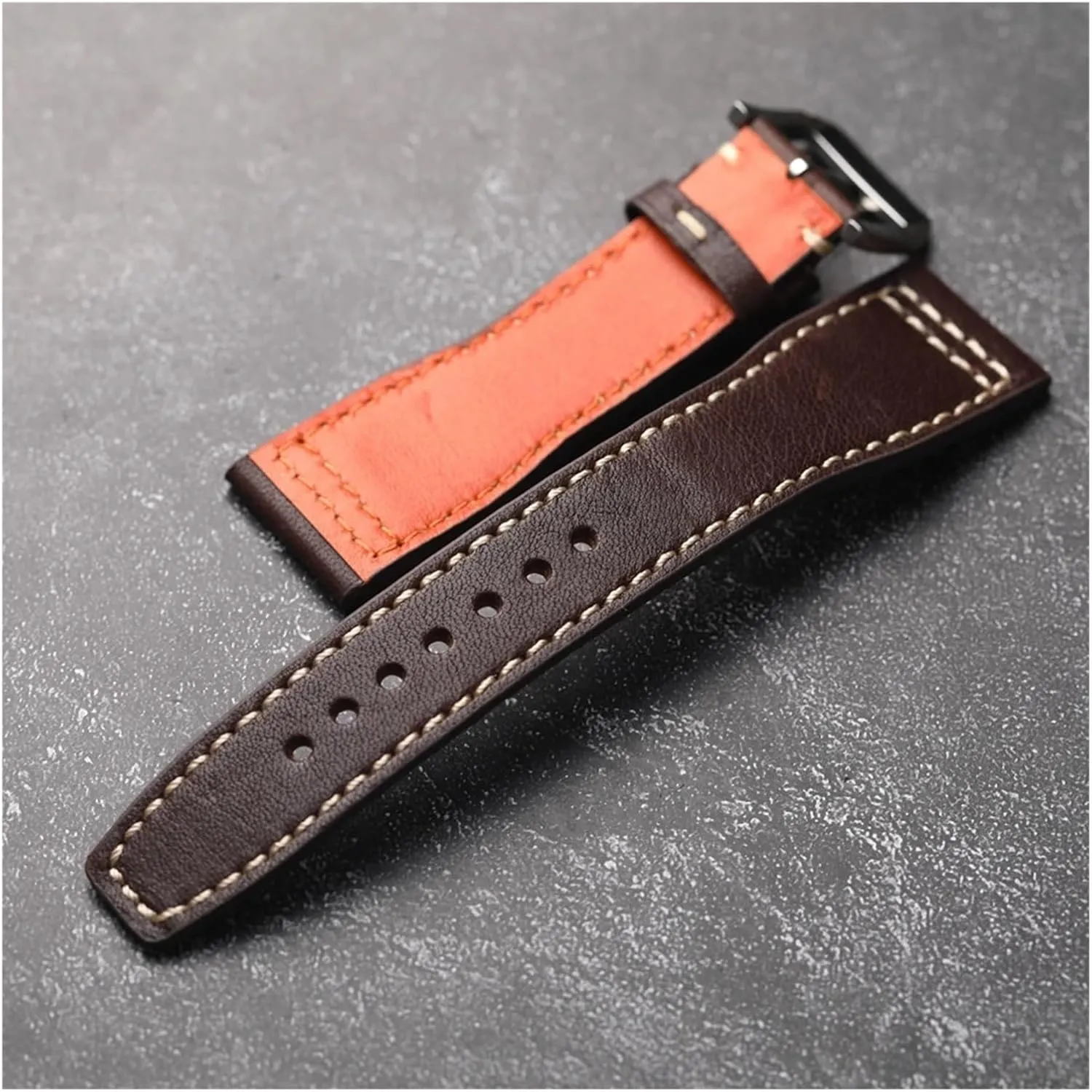 Handmade Fit Pilot's Head Cowhide Strap, 20MM 22MM 21MM Brown Black Men's Bracelet, Vintage Style Genuine Leather Watchband