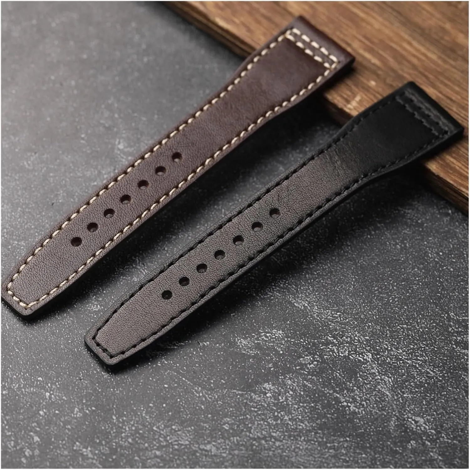 Handmade Fit Pilot's Head Cowhide Strap, 20MM 22MM 21MM Brown Black Men's Bracelet, Vintage Style Genuine Leather Watchband