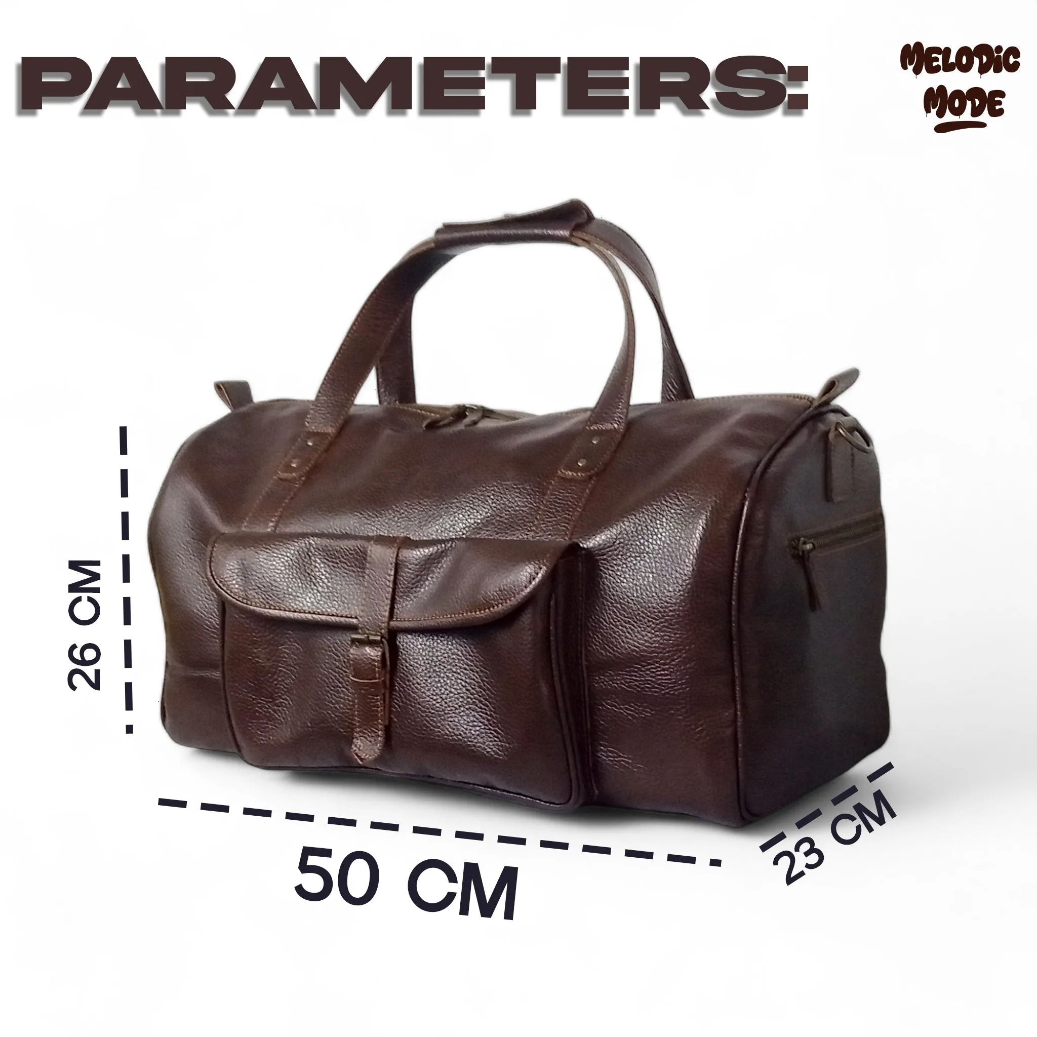 Handmade Genuine Leather Duffel Bag – Vintage Weekender Travel Bag for Men & Women, Spacious Overnight Carry-On with Buckle Pocket