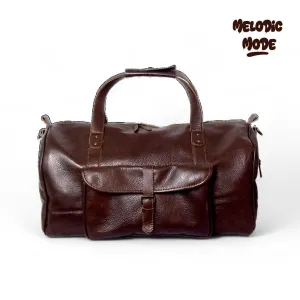 Handmade Genuine Leather Duffel Bag – Vintage Weekender Travel Bag for Men & Women, Spacious Overnight Carry-On with Buckle Pocket